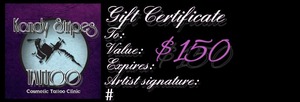 GIFT CERTIFICATE – Kandy Stripes Tattoo