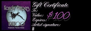 GIFT CERTIFICATE – Kandy Stripes Tattoo