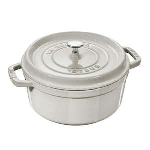 Staubb: Round Cast Iron Cocotte 28cm White Truffle