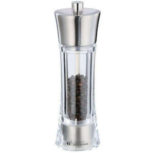 Zassenhause: Aachen Pepper Mill Stainless Steel & Acrylic 18cm