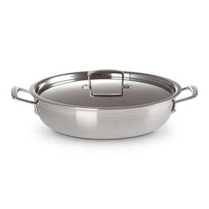 3Ply Stainless Steel Non-Stick Shallow Casserole + Lid 30cm