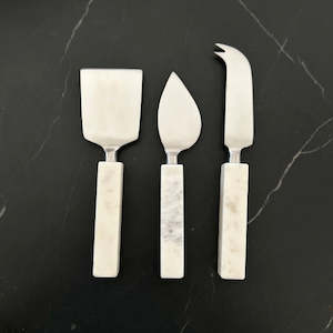 Knives: Blanco Cheese Knife Set of 3 Marble