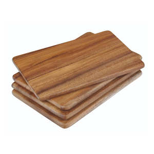 Chopping Boards: Acacia Wood Serving Board Set Of 4 21cm x 15cm