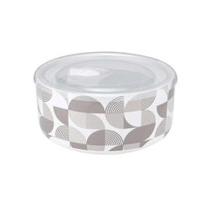 Microwave Food Bowl Prep Linear Grey Geo