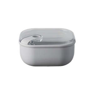 Containers: Container Pull Box Square Medium Grey 1 Litre