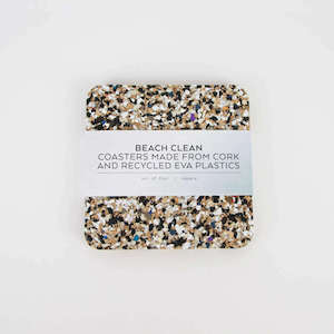 Beach Clean Square Coaster Set of 4