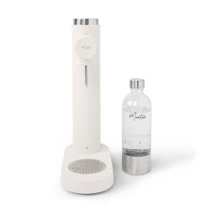 White Steel Soda Maker + 1 Stainless Steel Bottle