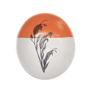 Bowl Harakeke Flower 4 Orange Dipped 10cm