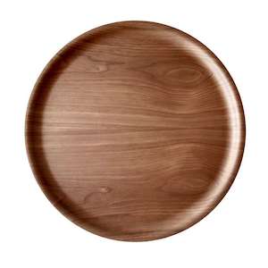 Platters Trays: Round Wooden Tray Walnut 35cm