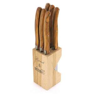 Cutlery: Steak Knife Block Olive Wood