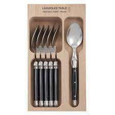 Cutlery: Dessert Spoon Set 6 Black