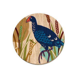 Placemats Coasters: Coaster Screenprint Pukeko