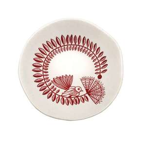 Decorative: Bowl Red Fantail and Pohutukawa On White 7cm