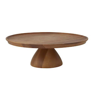 Baking Accessories Decorating: Footed Cake Stand Acacia Wood