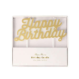 Baking Accessories Decorating: Gold Happy Birthday Candle
