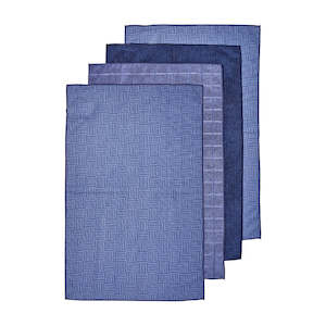 Cleaning: Benson Blue Microfibre Kitchen Towel 4 Pack
