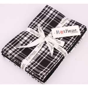 Homewares: Tea Towel Dallas 3 Pack Black