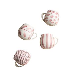 Coffe And Tea: Hug Me Mugs Rose Brush Set of 4