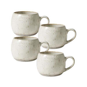 Set of 4 White Opal Mineral Mugs