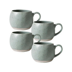 Coffee Tea Accessories: Set of 4 Blue Topaz Mineral Mugs
