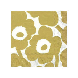 Serveware: Cocktail Paper Napkins MM Unikko White Gold