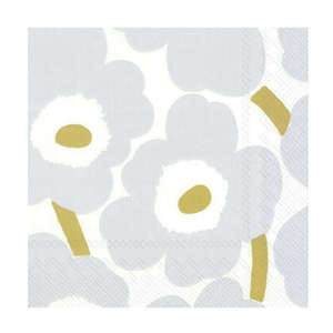 Serveware: Luncheon Paper Napkins MM Unikko White Silver