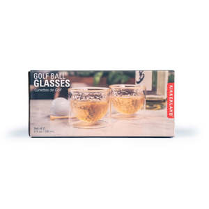 Dining: Golf Ball Glasses 2 Piece Set Clear