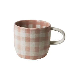 Soft Terracotta Check Mug Cat's Pyjamas