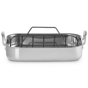 Stainless Steel Roaster With Roasting Rack 35cm