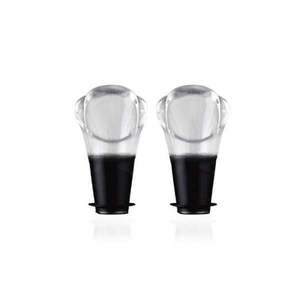 Wine Accessories: Wine Server Crystal 2 Pack Black
