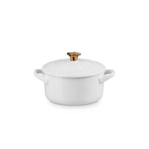 Casserole Dishes: Mini Cocotte Star Knob 14cm White
