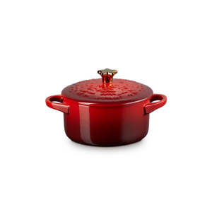 Casserole Dishes: Mini Cocotte Star Knob 14cm Cerise