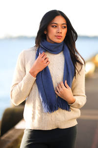 Classic Merino Possum Tassel Scarf