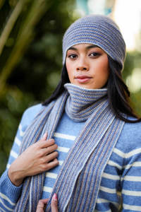 Homepage Collection: Classic Merino Possum Lifestyle Stripe Tassel Scarf