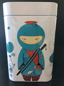 Products: Tea Tin Little Ninja, Blue and Purple kapiteas