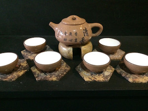 Yixing Purple Clay Tea Pot Set (Brown) kapiteas