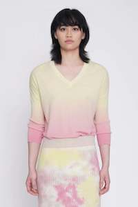 Aleger: N.69 LOW V NECK Sweater(PINK SUNSET)