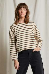 Perfectwhitetee: Taylor Top (Walnut Stripe)