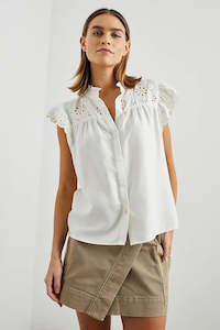 Rails: MARLENE BUTTON DOWN (White Denim)