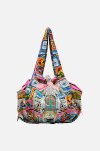 Drawstring Bow Beach Bag (Salty Splendour)