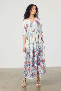 Tivoli Dress (Cream Flowers)