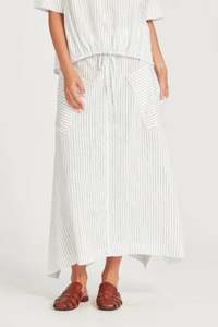 Cameron Stripe Skirt (Navy/White Stripe)