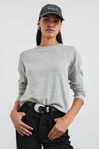 Cotton Cashmere long sleeve tee (Heather Grey)