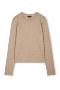 Cotton Cashmere long sleeve tee (Heather Oat)