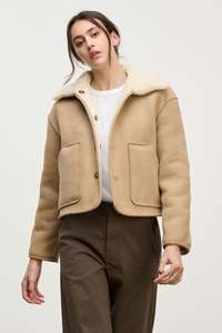 Velvet By Graham Spencer: Amara Sherpa Jacket (Sand)