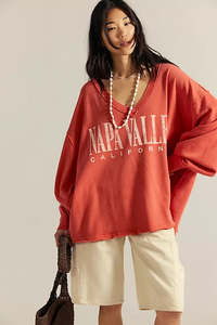 Free People: Venice V-Neck (Rose Sienna Combo)