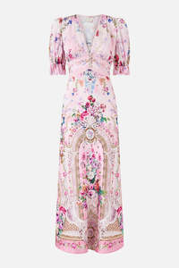 Camilla: bias cut midi dress with lace insert (Palatial pastels)
