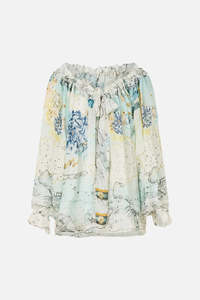 Round neck gathered blouse (My Lucky Stars)