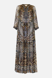 Camilla: LONG GATHERED PANEL DRESS (ISTANBUL ANIMALIA)