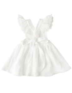 3 7 Year Old Girls: Ariella Pinafore Dress - Warm White